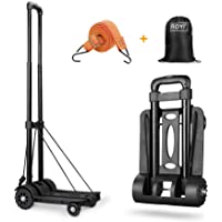 wilbest® Carretilla Plegable- Carritos Porta Equipajes con 4 Ruedas Carga Máxima 70 kg-165 lbs - Después de Plegar se…
